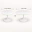 Ensemble de salle à manger ovale extensible 5 pièces avec table à pied central en bois clair naturel et 4 chaises rembourrées en osier brun-948269589-948269594