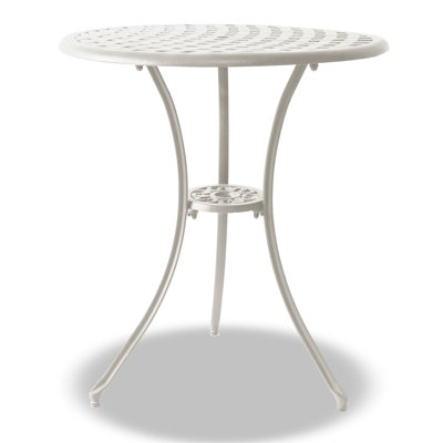 Round Metal Outdoor with Umbrella Hole Bistro Table - 70 cm W 70 cm D