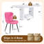 Ensemble de salle à manger 5 pièces Modern Glam avec table rectangulaire en faux marbre 63 po et 4 chaises en simili cuir-130671556-130671559