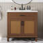 Meuble-lavabo en rotin avec lavabo en céramique et portes à fermeture en douceur-1593801239