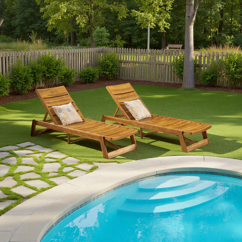 Chaise Lounge( Set Of 2 ), Brown
