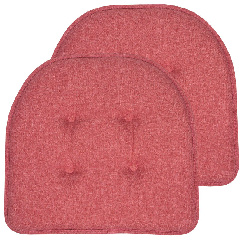 Coussin de chaise d'intérieur uni antidérapant en forme de U, Pêche, 2