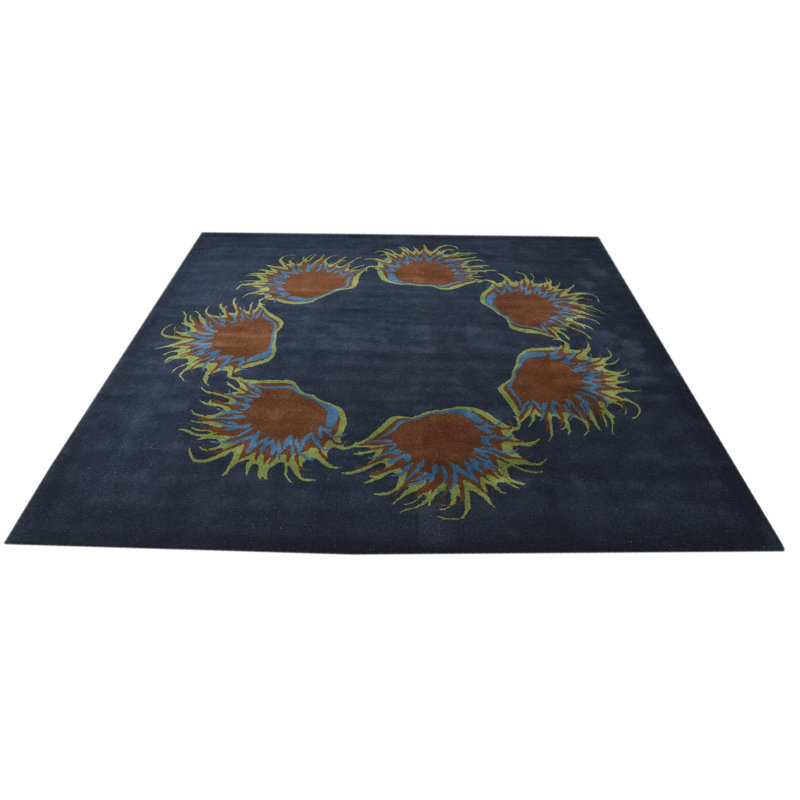 Tapis carré bleu marine Otto