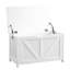 Banc blanc pour hall d'entrée, assemblage facile, grand intérieur, poignée en forme de U, support de rangement spacieux de 300 lb, attrait rétro, 2 charnières, option multi-usage rapide-1661114739