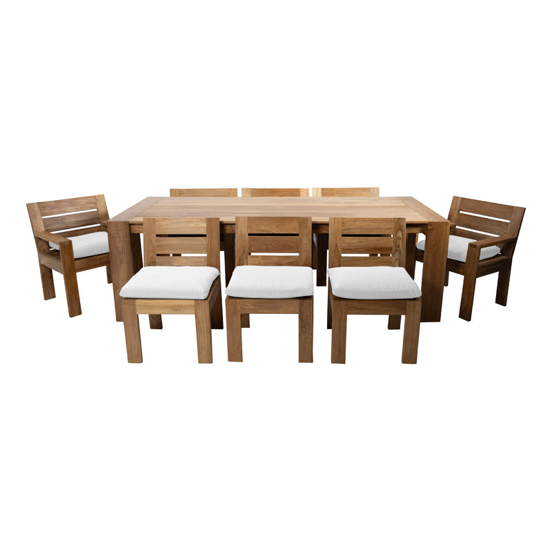 Pacific 9 - Piece Dining Set, White, 30.5"H x 96"L x 42"W
