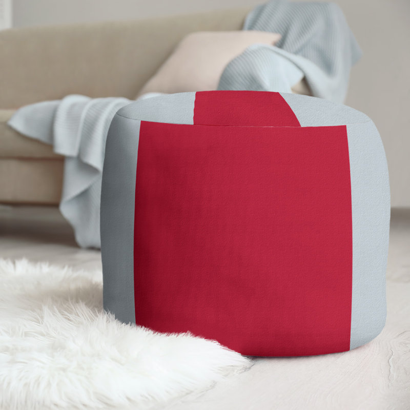 repose-pieds rond 20,5", Argent/rouge