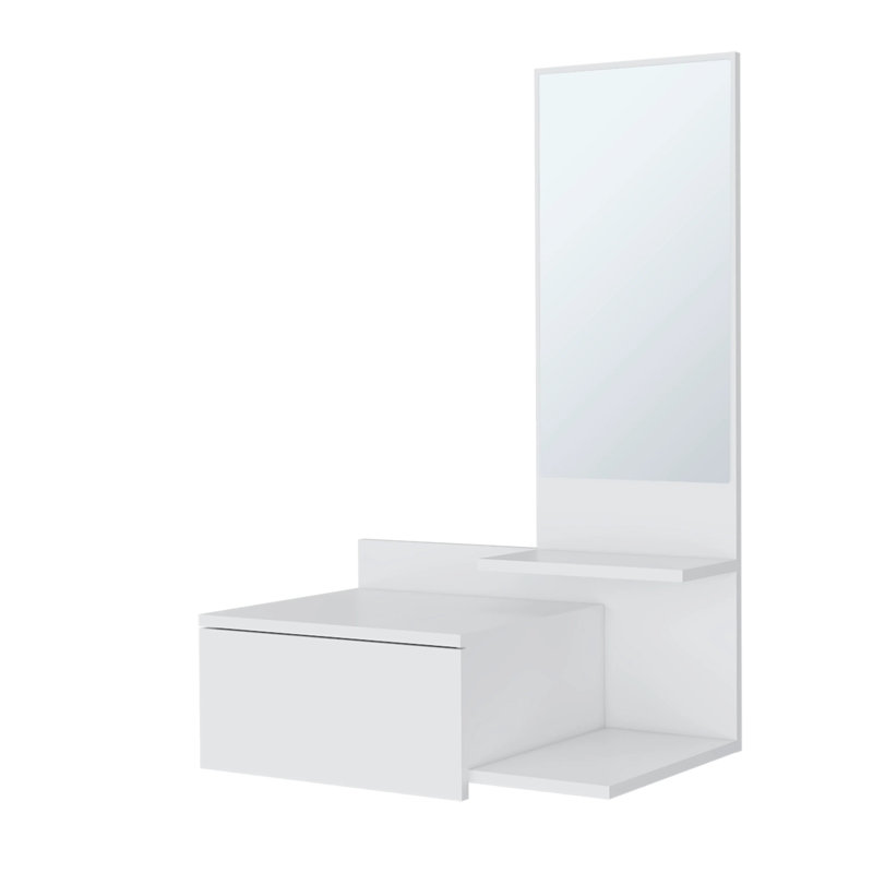 Meuble-lavabo mural peu encombrant avec miroir intégré pour une décoration élégante