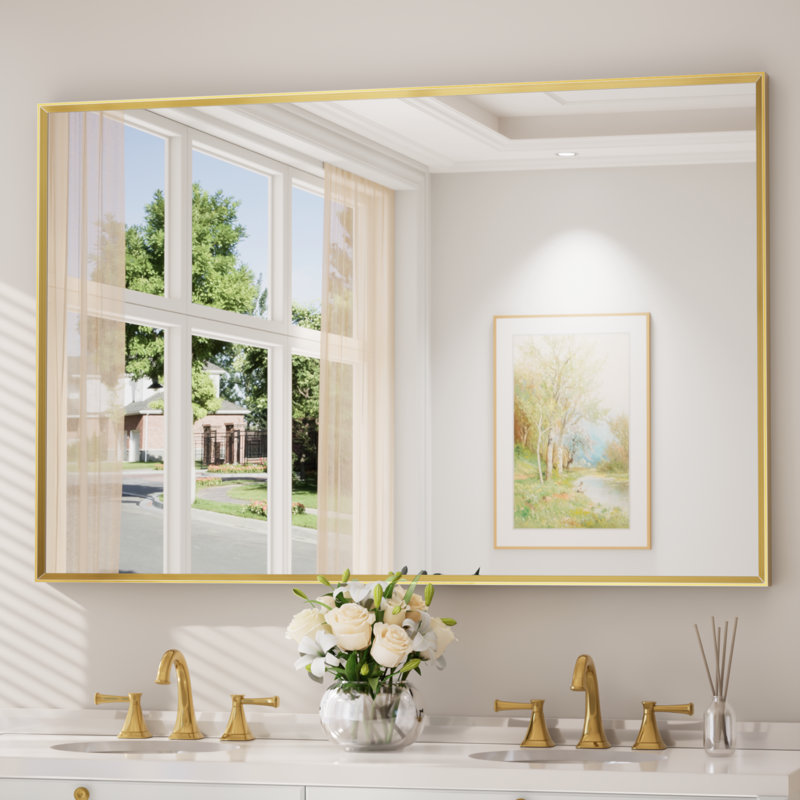 Aluminium Mirror, Matte Black, Rectangle, 152.4cm x 91.4cm