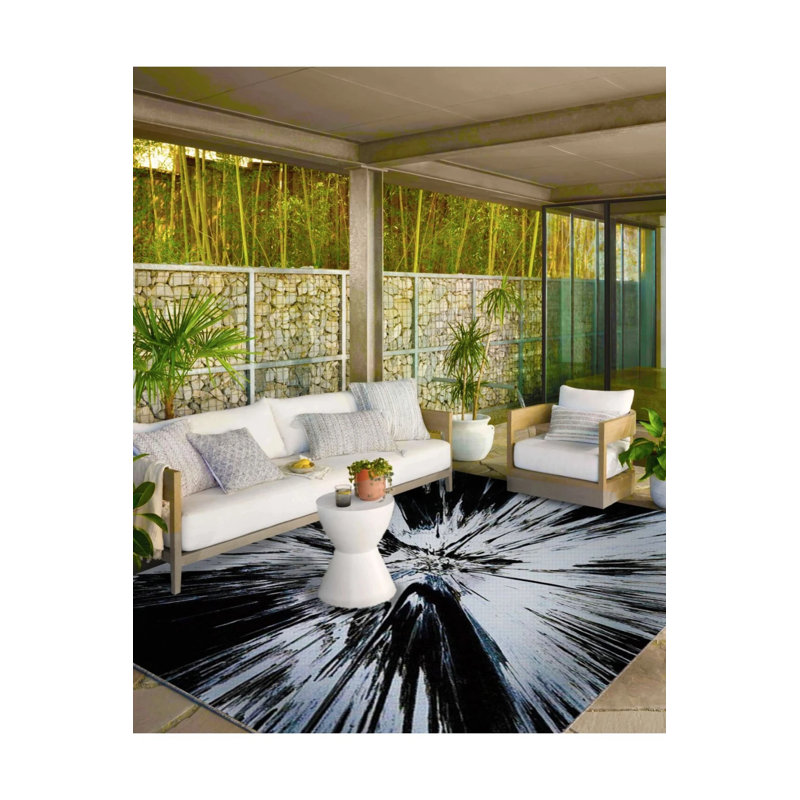 Black Poplar Themed Decorative Carpet And Washable Carpet, Rectangle 2'4" x 4'