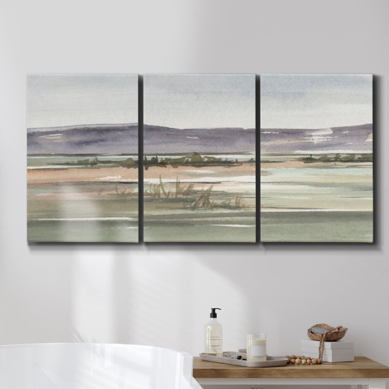 Monet, reproduction sur toile 3 pièces, H 48 po x l 96 po x P 2 po
