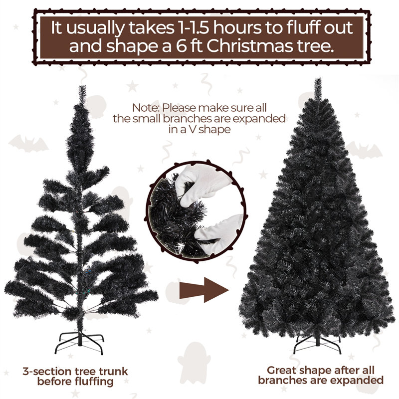 Artificial Spruce Cashmere Christmas Tree, 6'