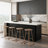 72" Kitchen Island With Storage,Kitchen Cabinet with Seating Area and Sintered Stone Table Top-1470832965-1470832960