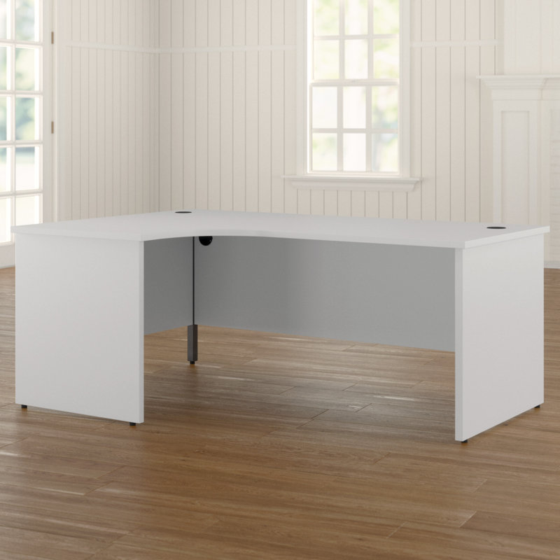 Buariki L-Shaped Desk Shell, White, Left