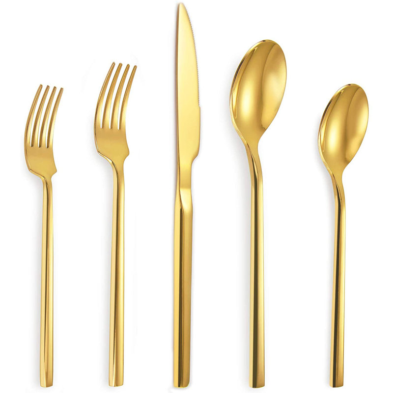 Prep & Savour Billiter Stainless Steel Flatware Set - Service for 4, Gold