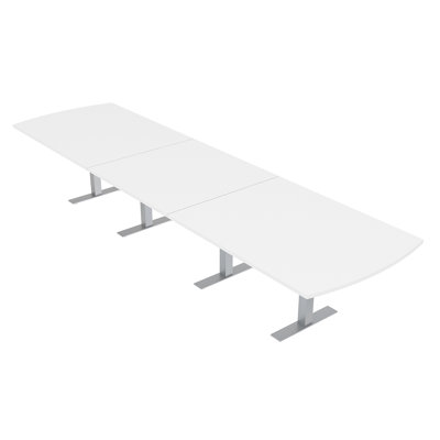 Pavert Arc Rectangle Conference Table with Metal T Base