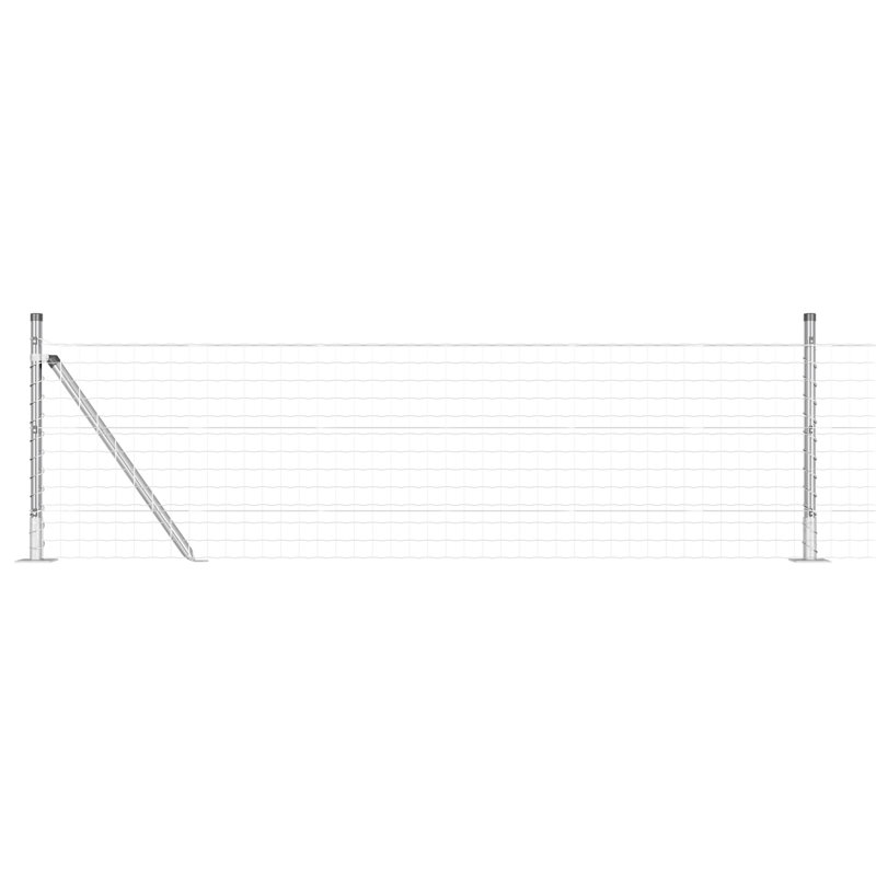 Galvanised Steel Border Fencing, 60 x 1000 x 0.2 cm, Silver
