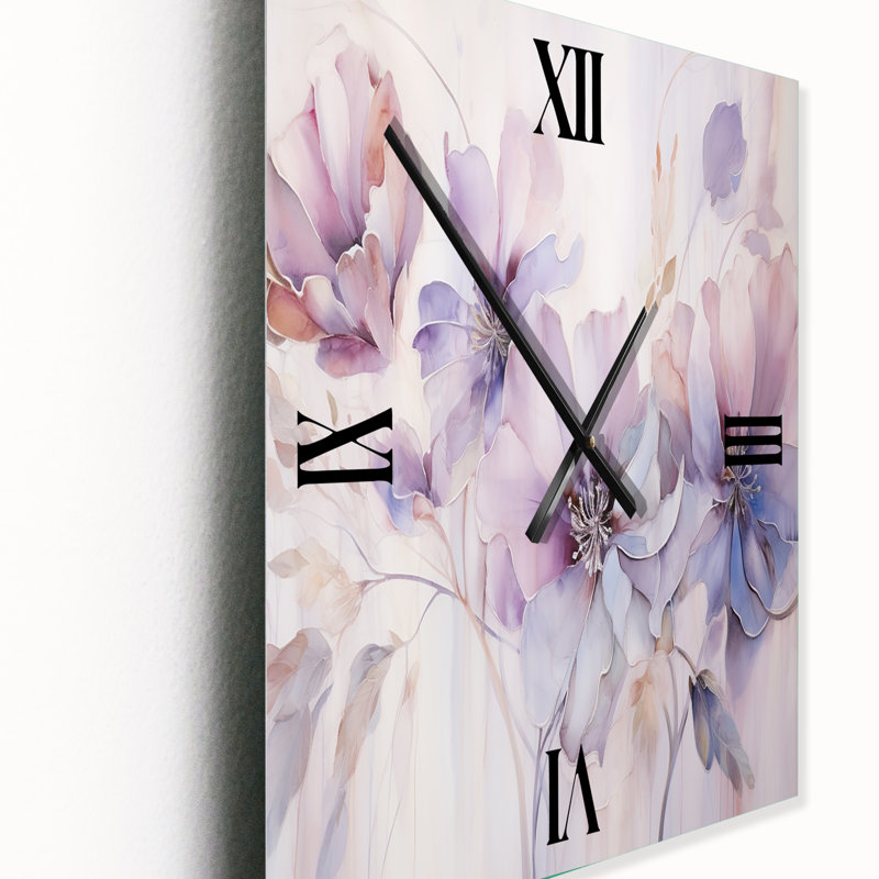 Horloge murale Botanical Whispers I - Abstract Botanicals, H 40 po x l 30 po x P 1 po