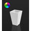 Cono Cuadrado - High Square Resin Cone Pot Planter - LED RGBW/Cable - Ice-49045819
