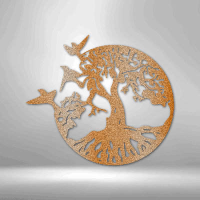 Take Flight Tree Steel Sign Laser Cut Powder Coated Home & Office Metal Wall Decor Multiple Sizes & Colors