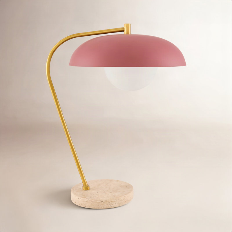 Barrile Farmington Table Lamp, Beige, Red