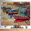 Bateaux et océan - art mural rond en métal paysage marin-35123879-35123884