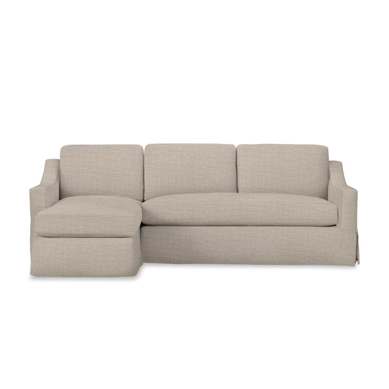 Cranbrook 2 - Piece Slipcovered Sectional, Left Hand Facing, Conversation Ivory Basketweave