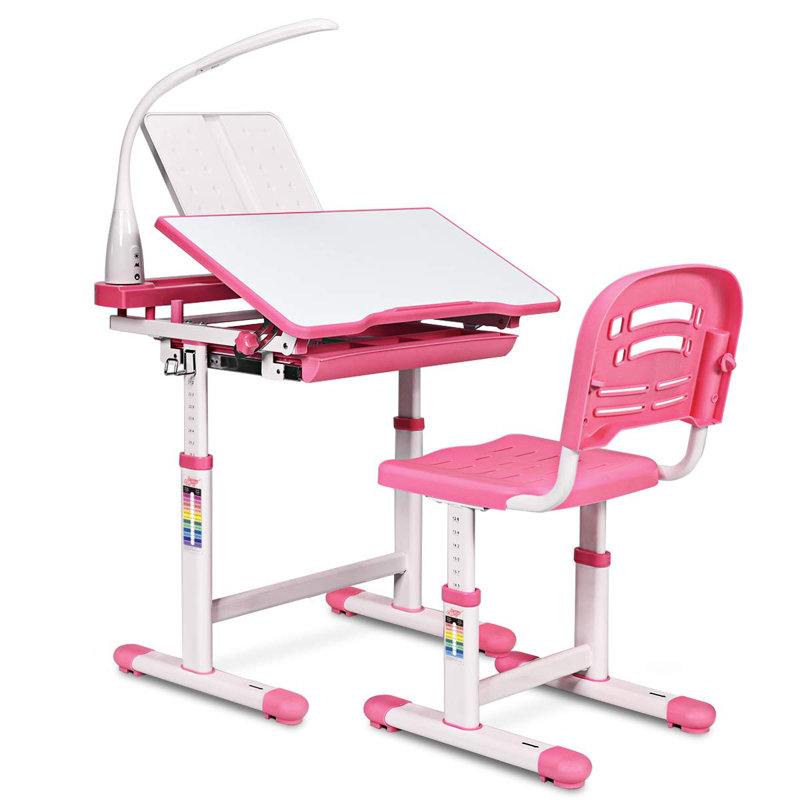 Sheehan 66cm Writing Desk Chair Set, Pink