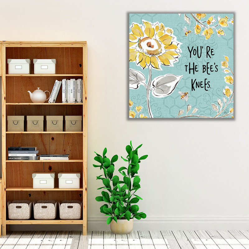 Bee Happy II - Canvas Print Wall Art, 12" H x 12" W