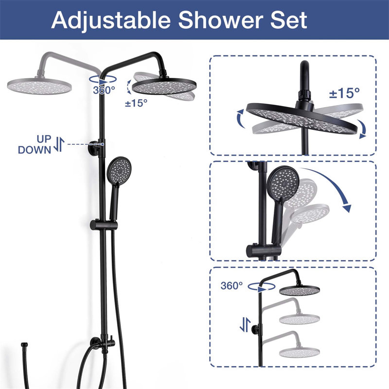 Fixed Shower Head, Matte Black