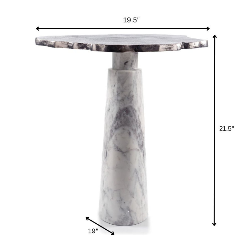 Poste Marble Column End Table