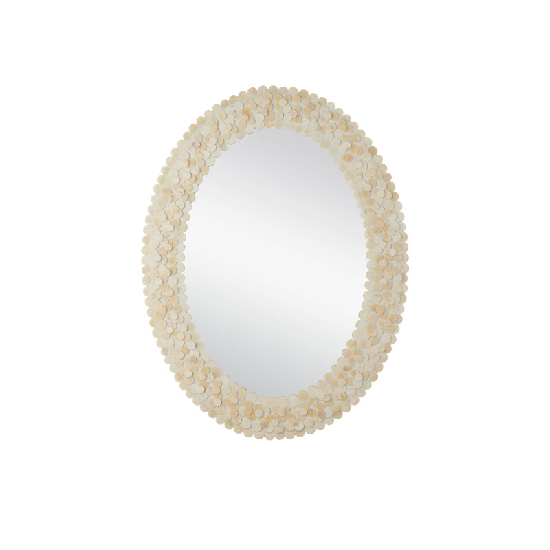 Merriam Oval Bone, Engineered Wood Mirror