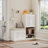 Multi-Functional Shoe Storage Bench - 7+3 Compartments With Adjustable Shelves & Cushion, Freestanding Entryway Organizer For Mudroom/Hallway In White/Oak (MDF/Particle Board)