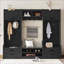  Portemanteau amovible noir mat 4 en 1, portemanteau multifonctionnel avec tiroirs de rangement, armoire, banc à chaussures et 7 crochets-851139394