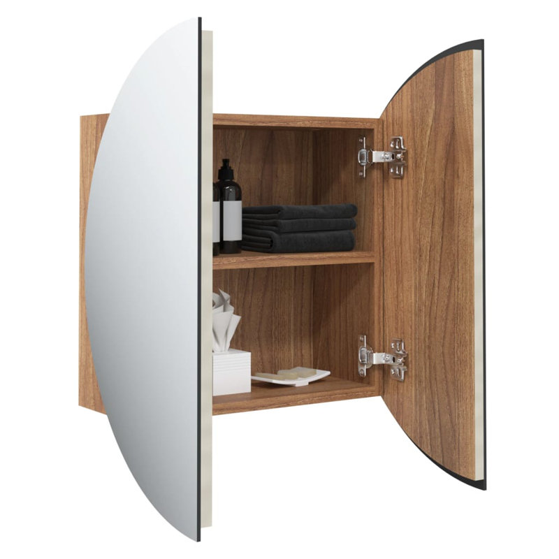Adebisi Bathroom Cabinet, Oak, 60cm H x 40cm W x 17.5 cm D