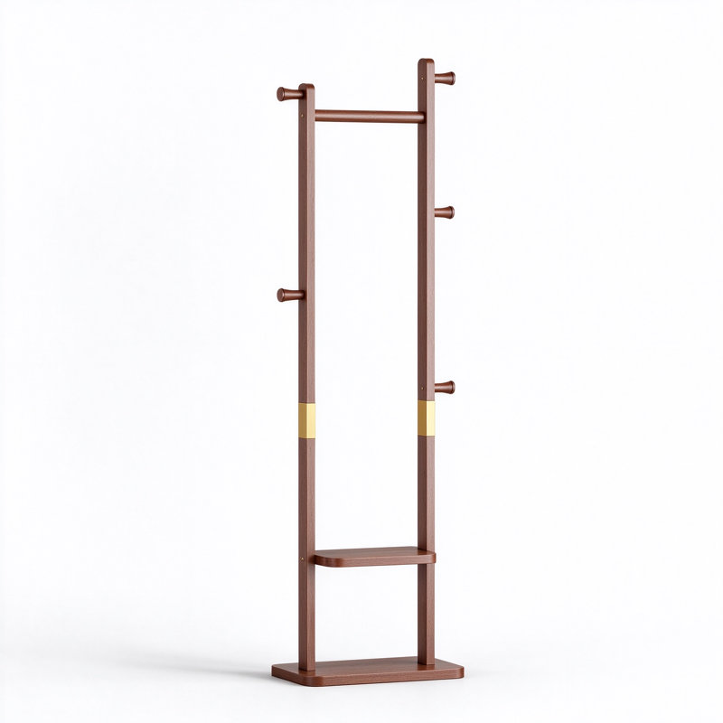 18.9 " Solid Wood Clothing Rack, Walnut