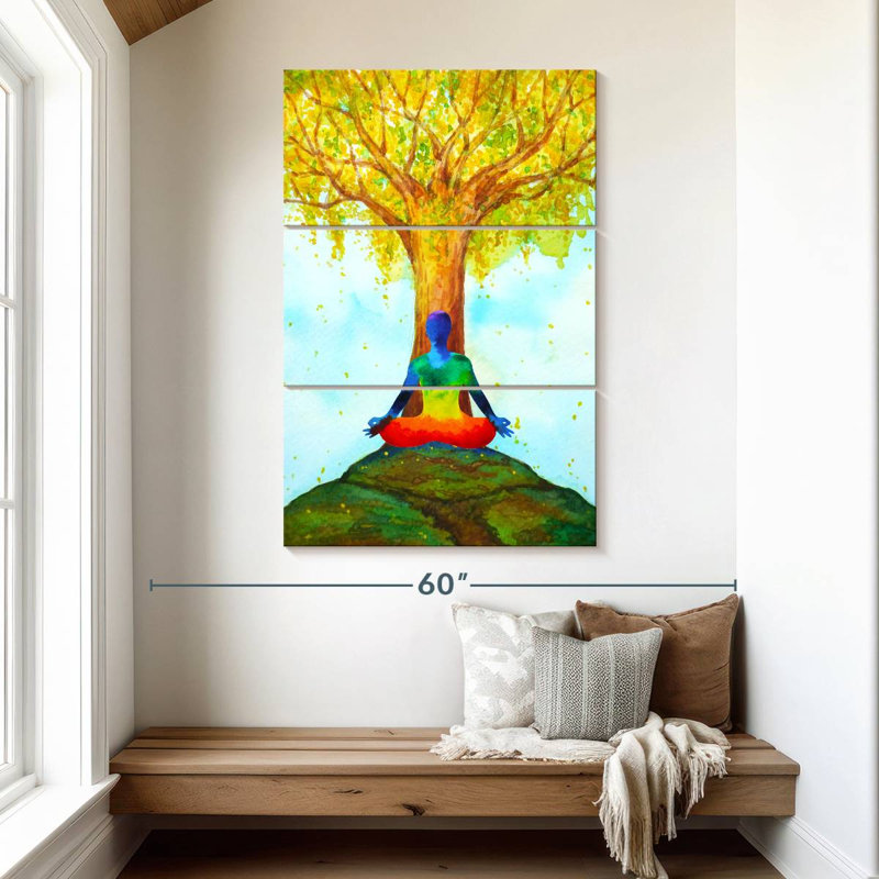 Kerrick Infusing Chakra In Lotus Pose, 50" H x 32" W