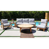 Huntington Outdoor 6 - Piece Teak Conversation Set
