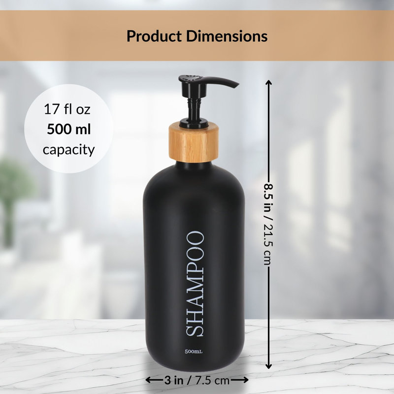 Distributeur de shampooing noir mat 17 fl (500 ml), Noir