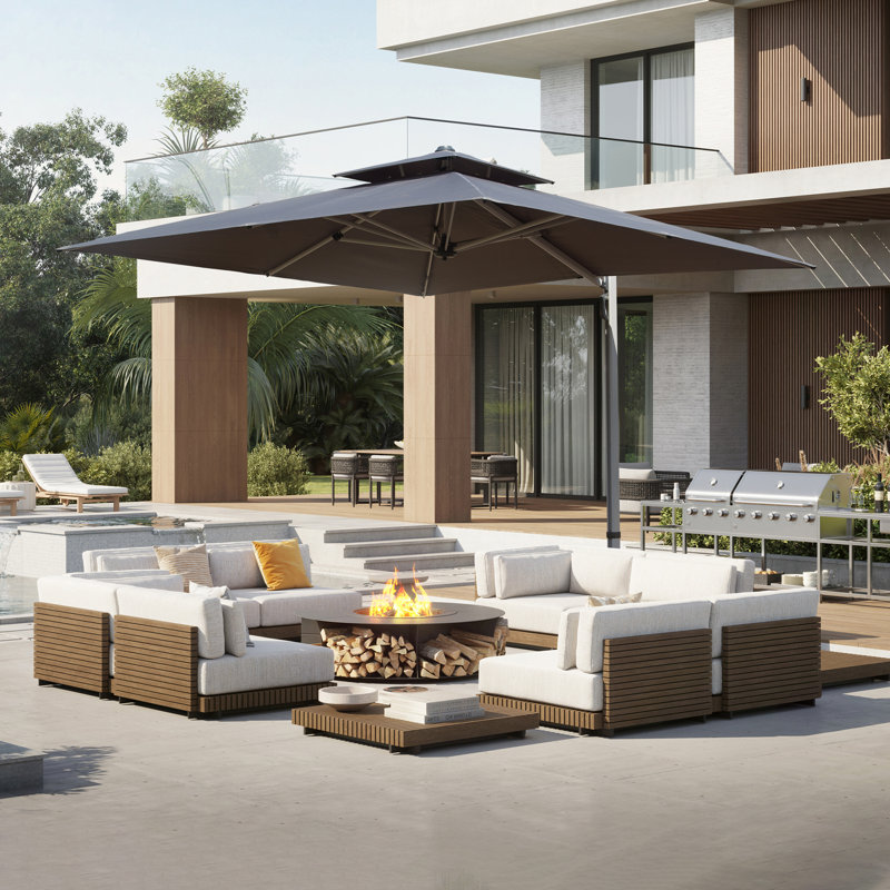 ° Parasol en aluminium avec abat-jour d'extérieur moderne