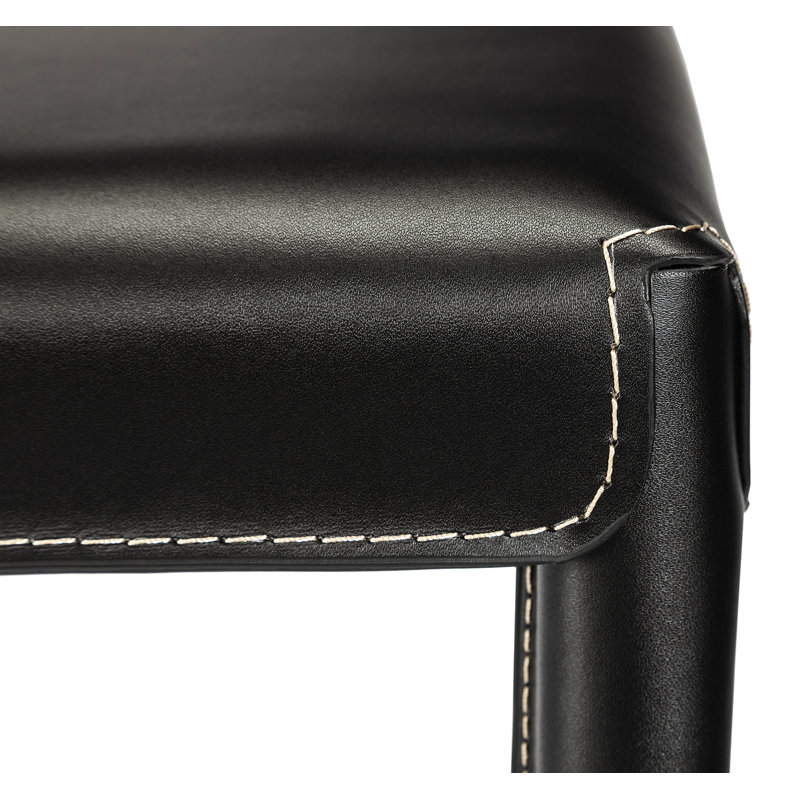 Malin Upholstered Bar Stool with Metal Frame, Black Night