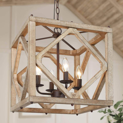 Marcus 4-Light Dimmable Square Unique Dining Room Chandelier