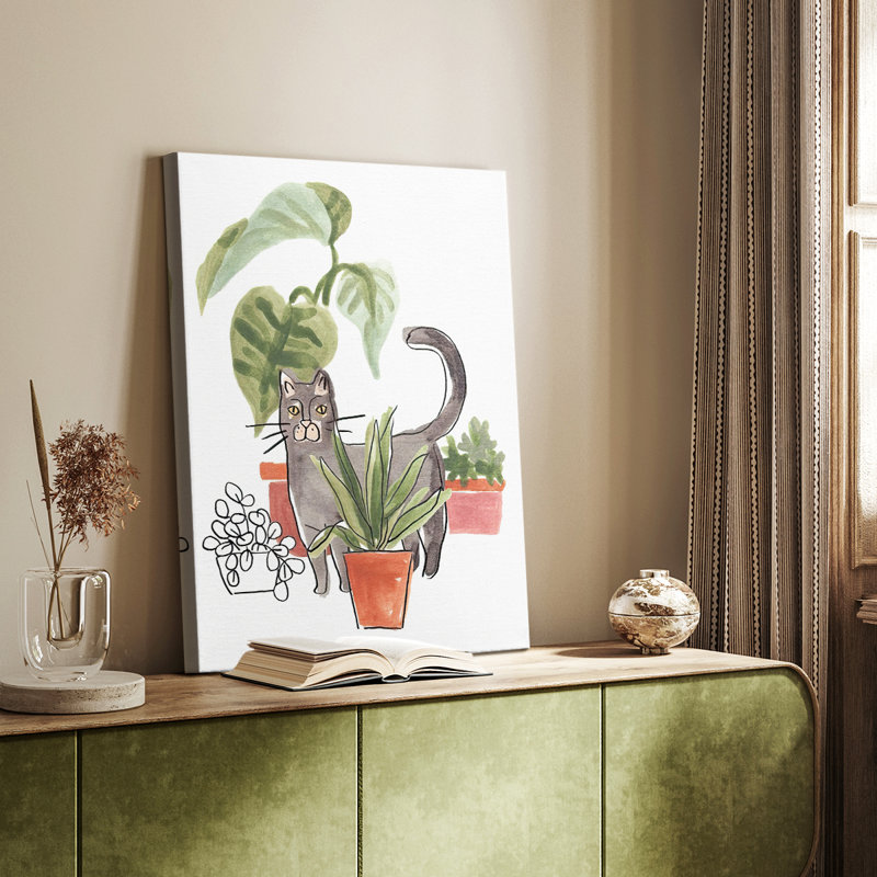 PurrfectPlantsI - Cavas de galerie sur mesure, H 60 po x l 40 po