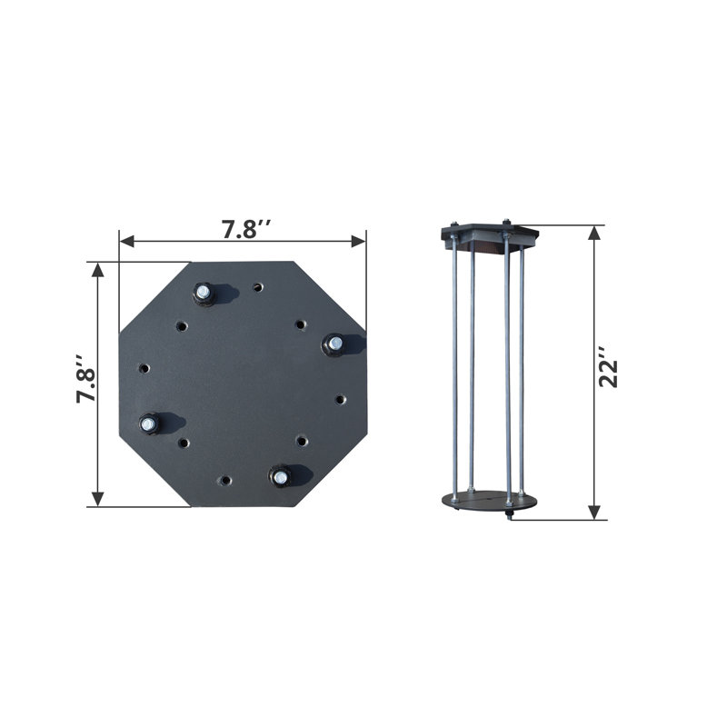 Base de parasol de patio encastrée robuste - Support en porte-à-faux industriel en acier pour le jardin et l'extérieur