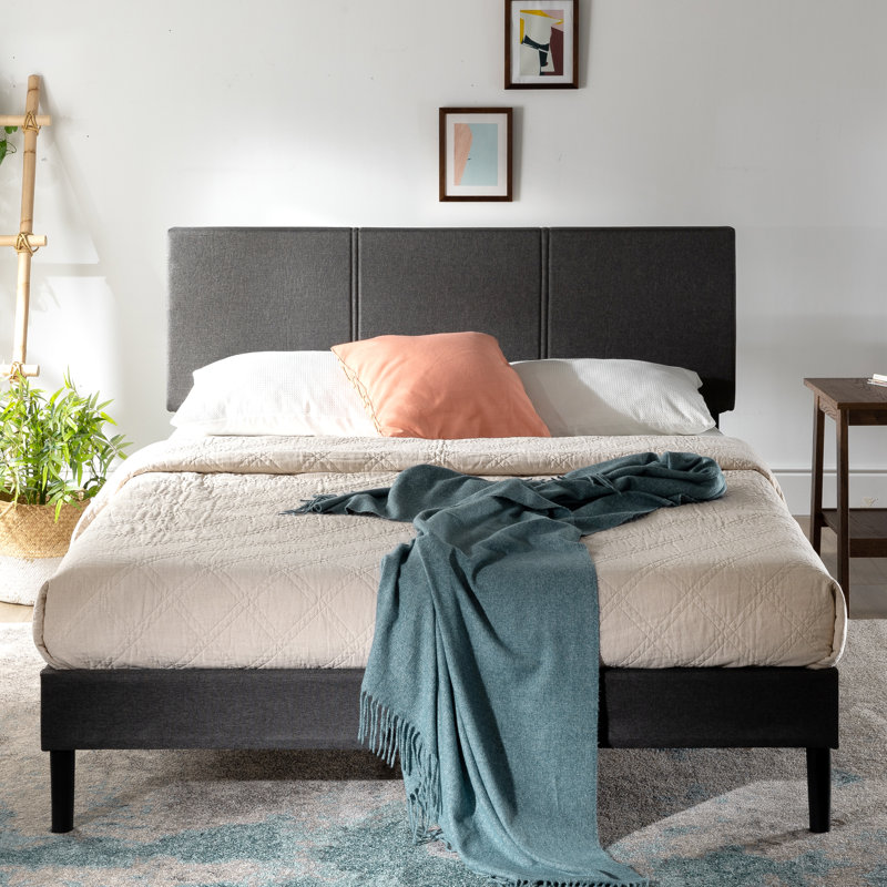 Structure de lit tapissier 38 po avec lattes en bambou durable Zinus Cambril, Grand