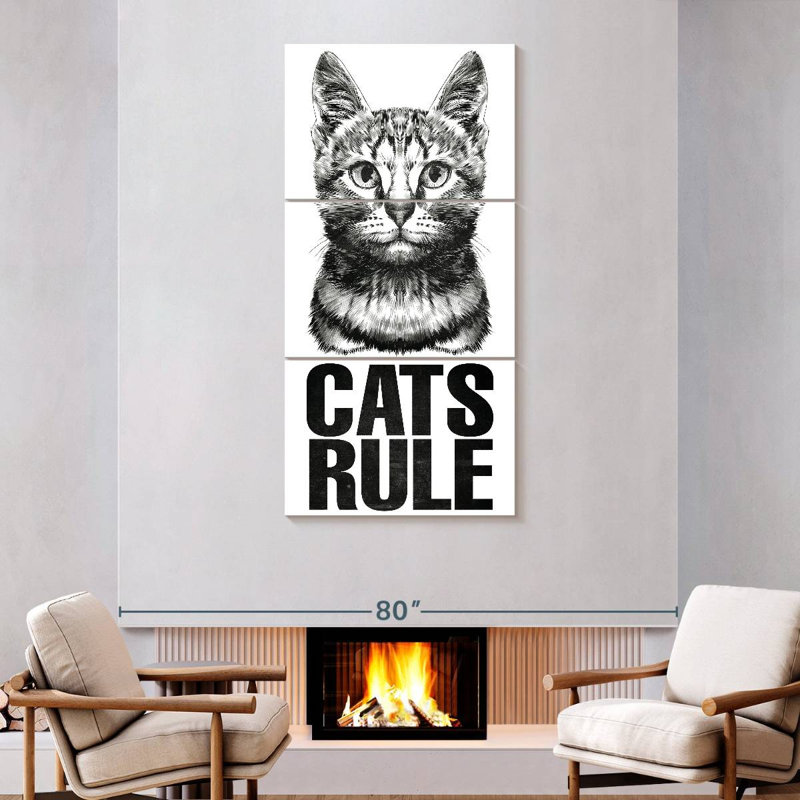 Cats Rule, 75" H x 36" W