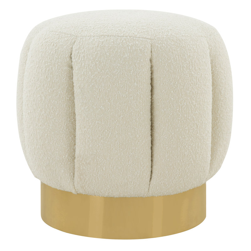 Jayah Upholstered Ottoman, Ivory Boucle