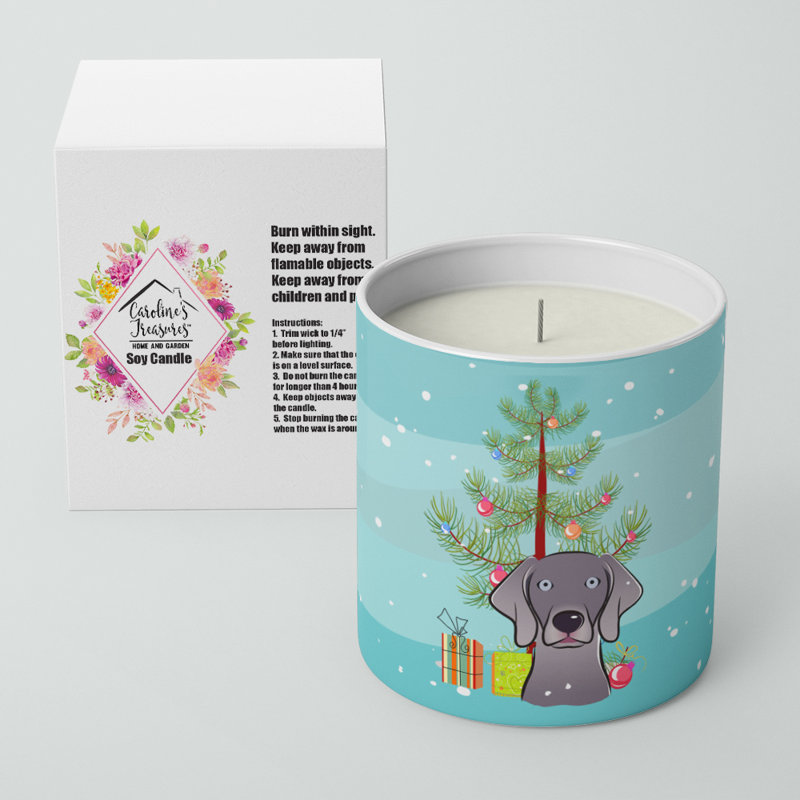 Arbre de Noël et bougie de soja 10 oz Weimaraner