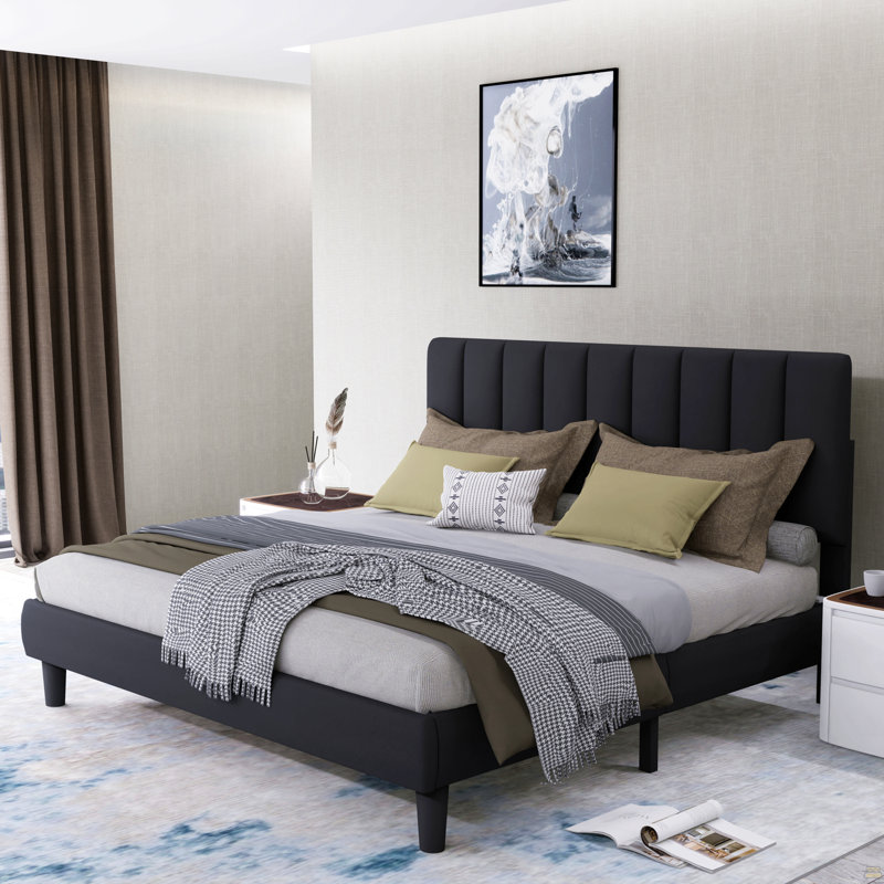 Full Size Upholstered Platform Bed Frame