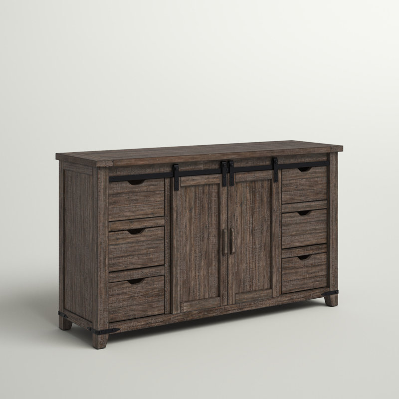 Karley 60'' Solid Wood Sideboard, Barnwood Brown