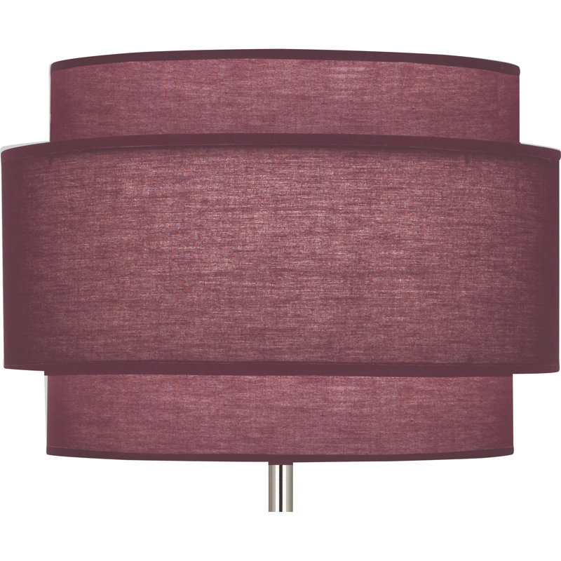 Decker Metal Table Lamp, Polished Nickel, Vintage Wine